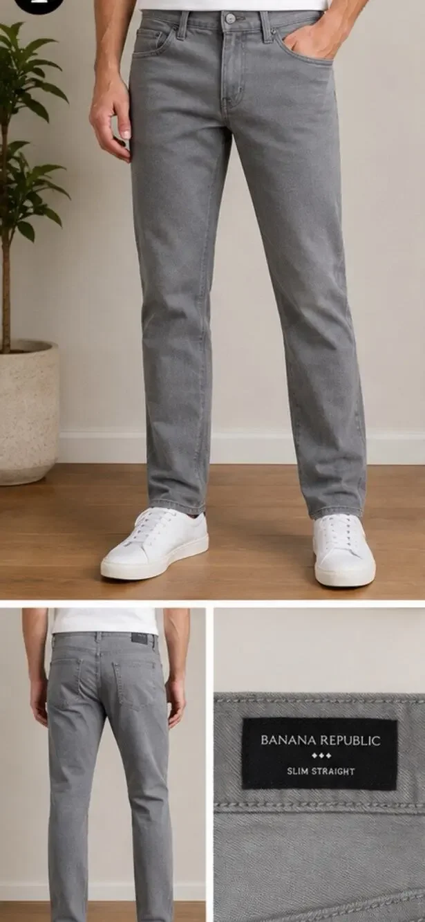 Banana Republic Slim Straight Gray Jeans Men’s 32x32 New With Tags NWT
